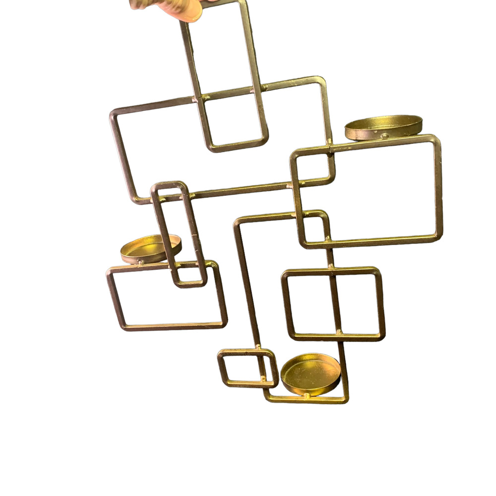 Solid Brass MCM 3 candle wall sconce. 15" x 13"